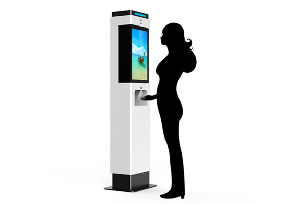 Face Recognition Body Temperature Checking Thermal Scanner Kiosk Hand Disinfection