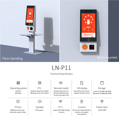 MSR / IC / NFC Card Reader Self Service Checkout Kiosk With Multiple Functions