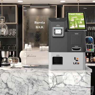 Wydawca kart opcjonalny Kiosk samoobsługowy z skanerem kodów kreskowych Wsparcie 1D i czytnik kart identyfikacyjnych Opcjonalny samodzielny kasy